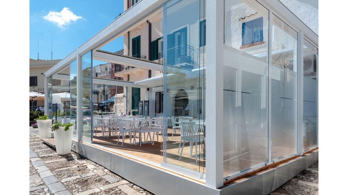 Cortinas cristal hostelería Bilbao Bizkaia Arranz