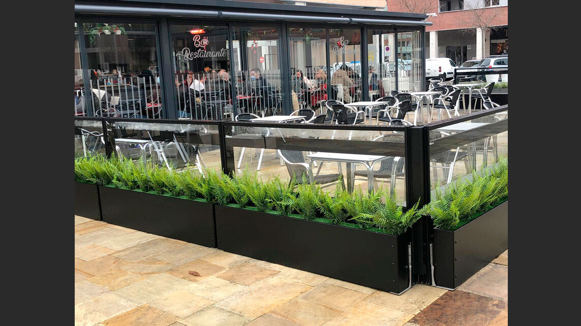 Mamparas cristal hostelería Bilbao Bizkaia Arranz