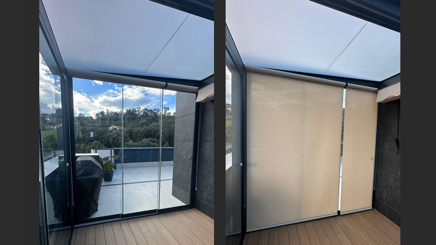 Cortina cristal corredera casa Bilbao Bizkaia