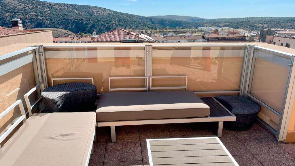 Mamparas de cristal terraza casa Bilbao Bizkaia