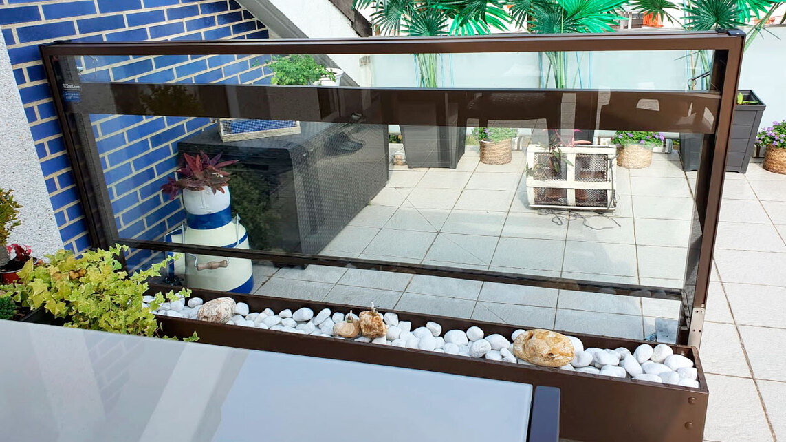 Mamparas de cristal terraza casa Bilbao Bizkaia