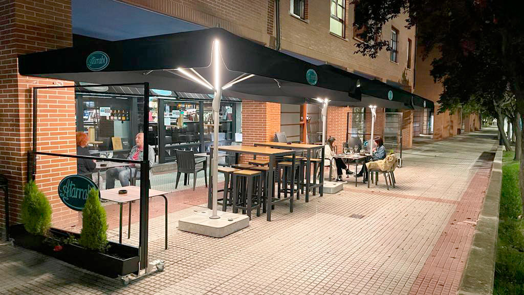 Sombrillas bares restaurantes Bilbao Toldos Arranz